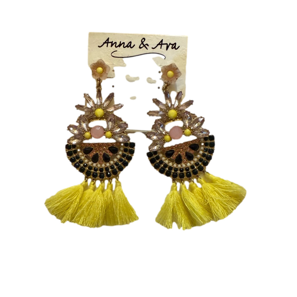Anna & Ava Gold and Yellow Tassel Earrings